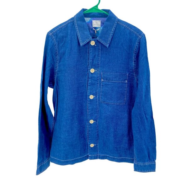 Paul Smith Men's LS Casual Fit Long Sleeve Blue Shirt Button Size Small NWT - Picture 1 of 10